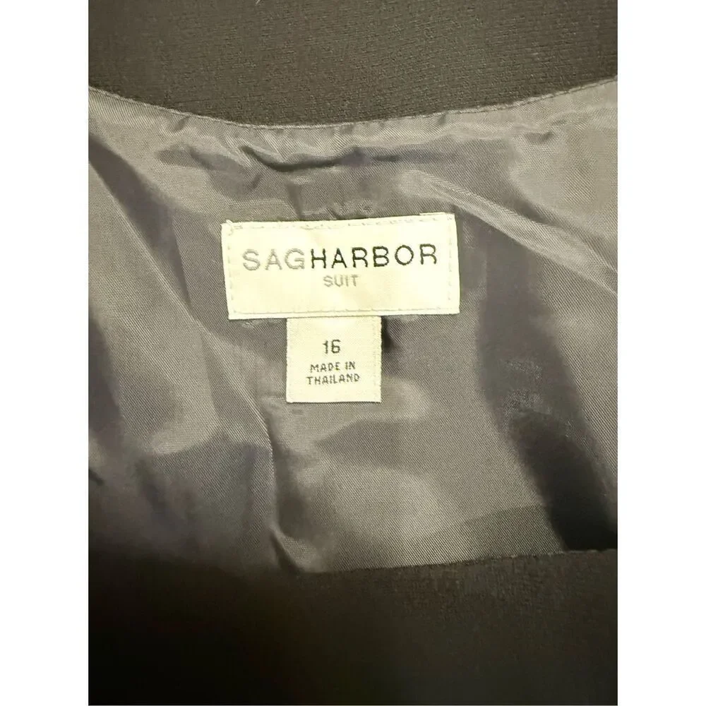 Sag Harbor Jacket/Blazer & Tank 2Pcs Open Front Jacket Peplum Shell Sz. 16